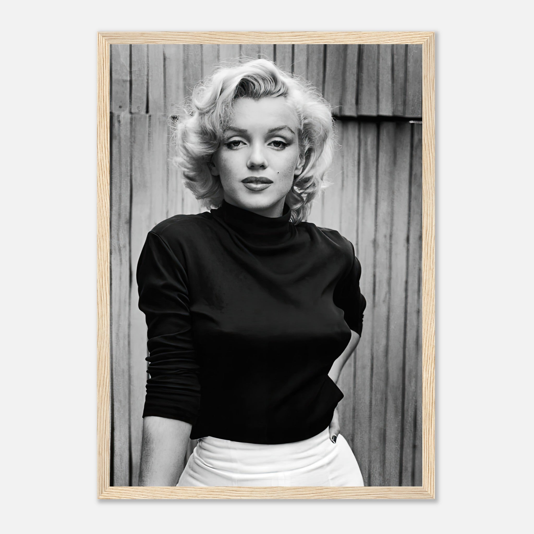 Timeless Marilyn Monroe portrait framed print showcasing her iconic beauty and classic charm.