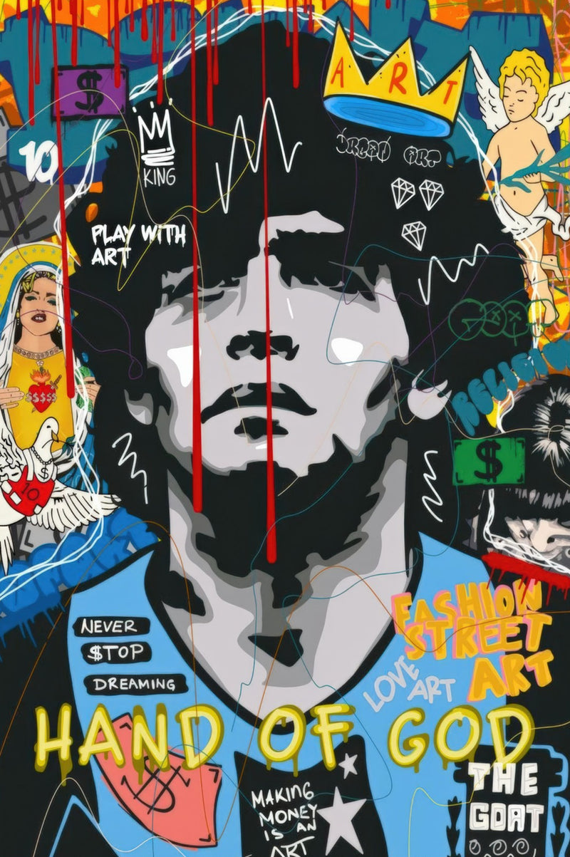 Diego Maradona Vintage Pop Art