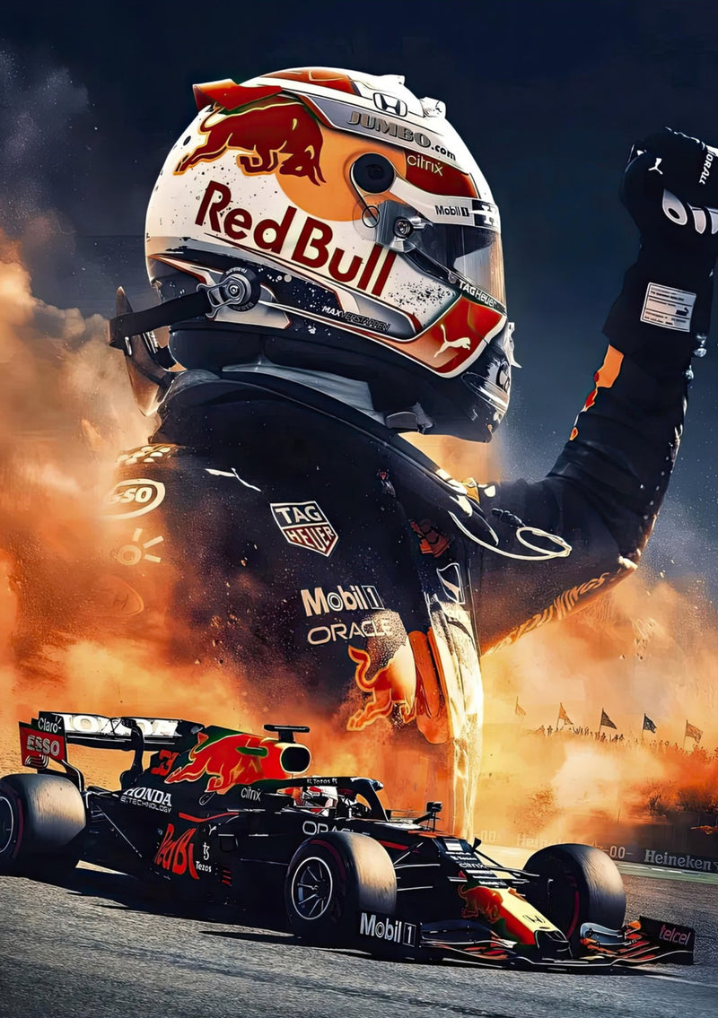 Impresión enmarcada de Max Verstappen Red Bull