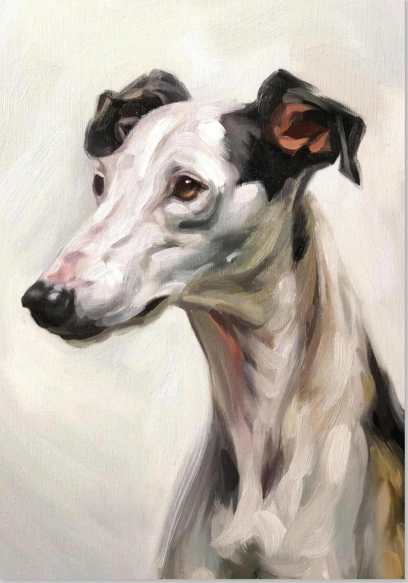 Greyhound Hund Gemälde
