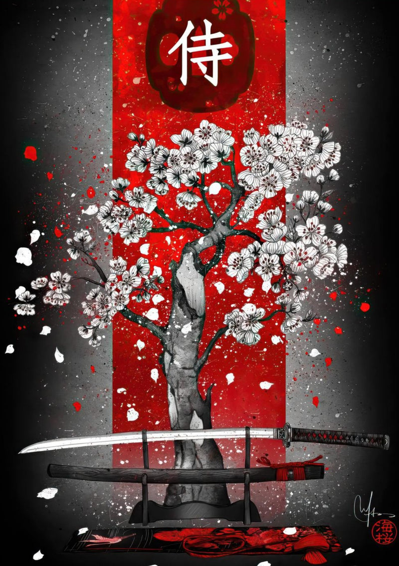 Cherry Blossoms & Katana