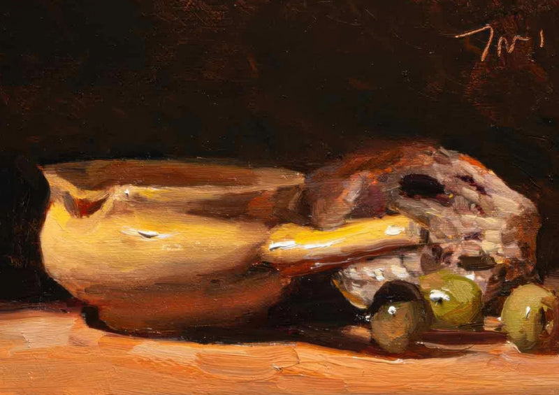Bowl with Bread and Olives