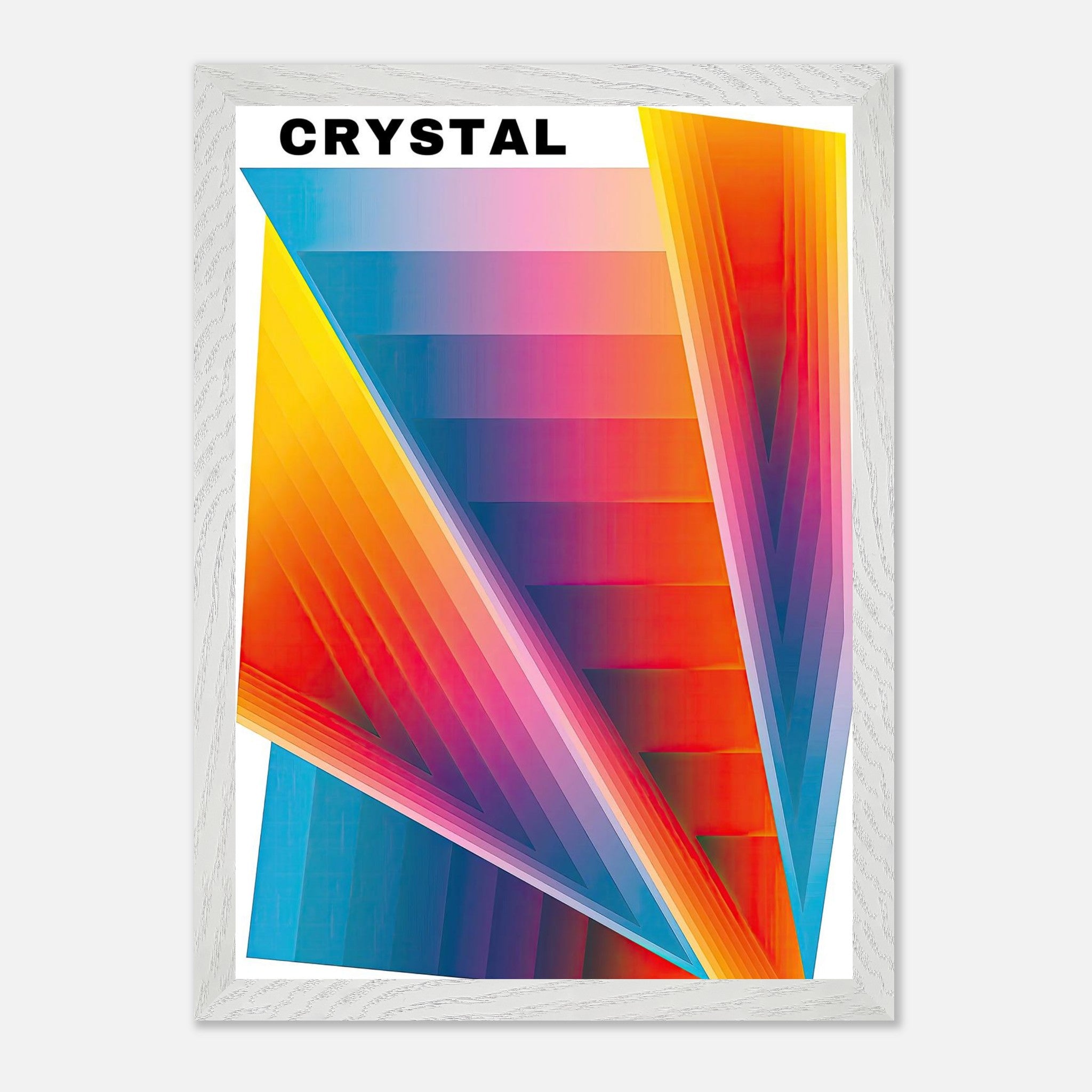 Crystal Abstract Art Vintage Framed Print featuring vibrant geometric patterns and colors.