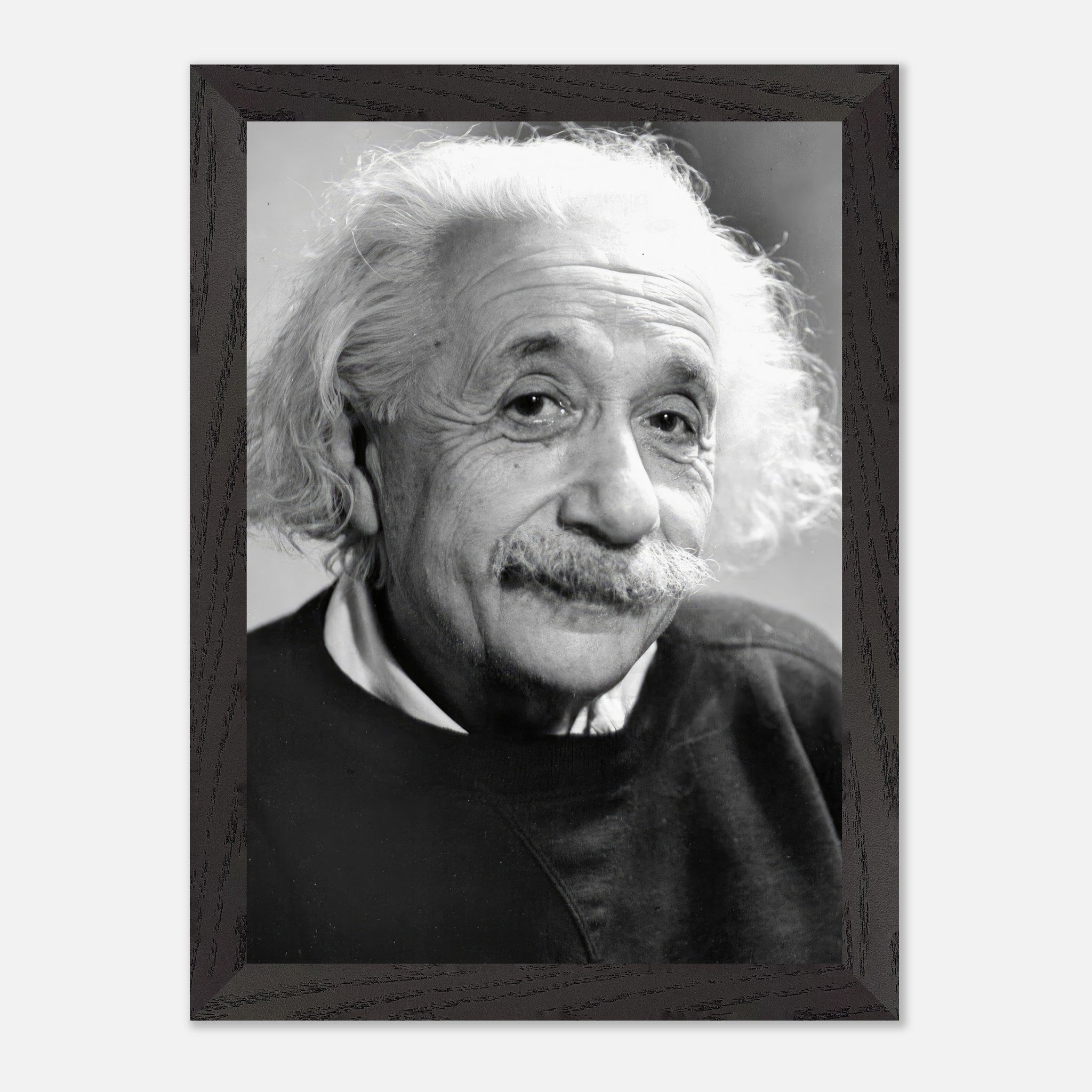 Vintage framed print of Albert Einstein, 1946, showcasing the legendary physicist in black-and-white.