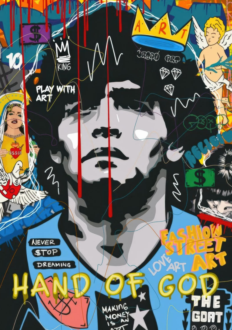 Diego Maradona Vintage Pop Art