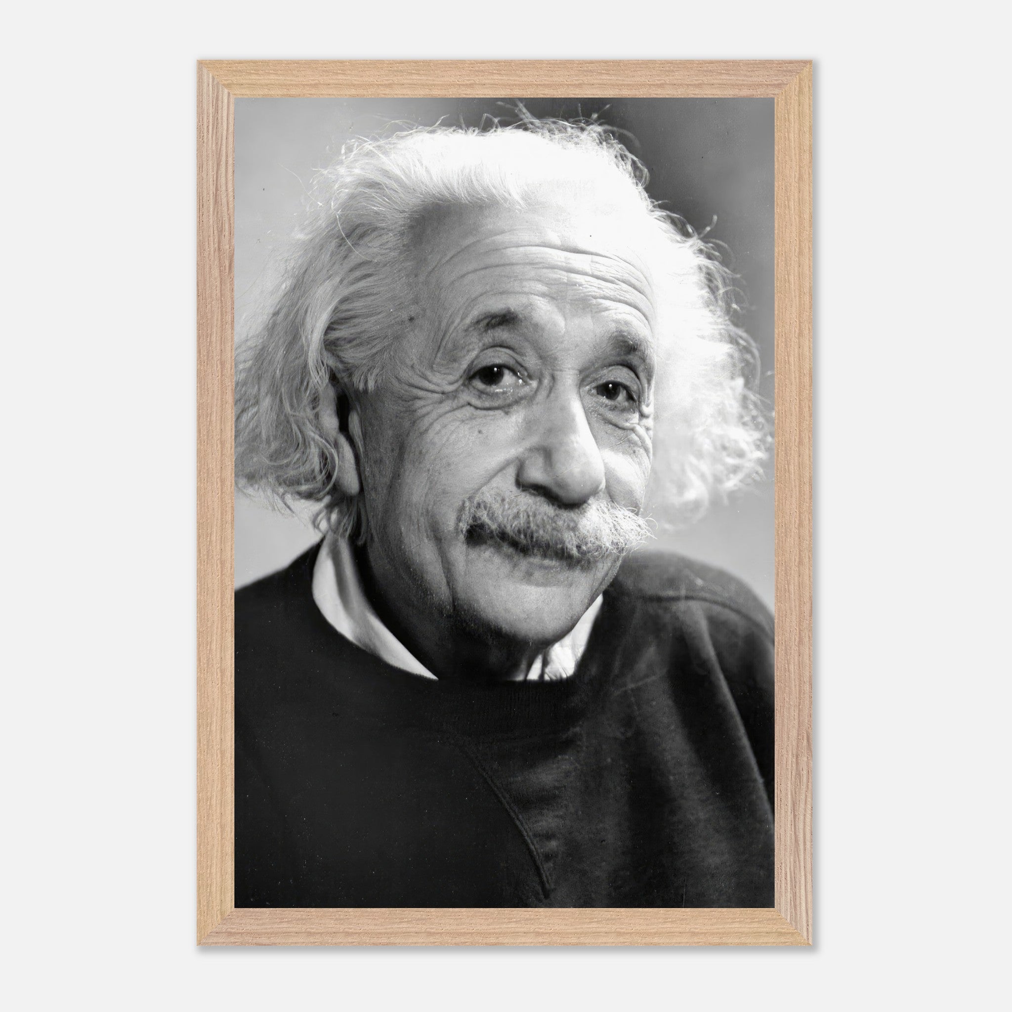 Black-and-white portrait of Albert Einstein from 1946, showcasing his iconic hair and thoughtful expression.