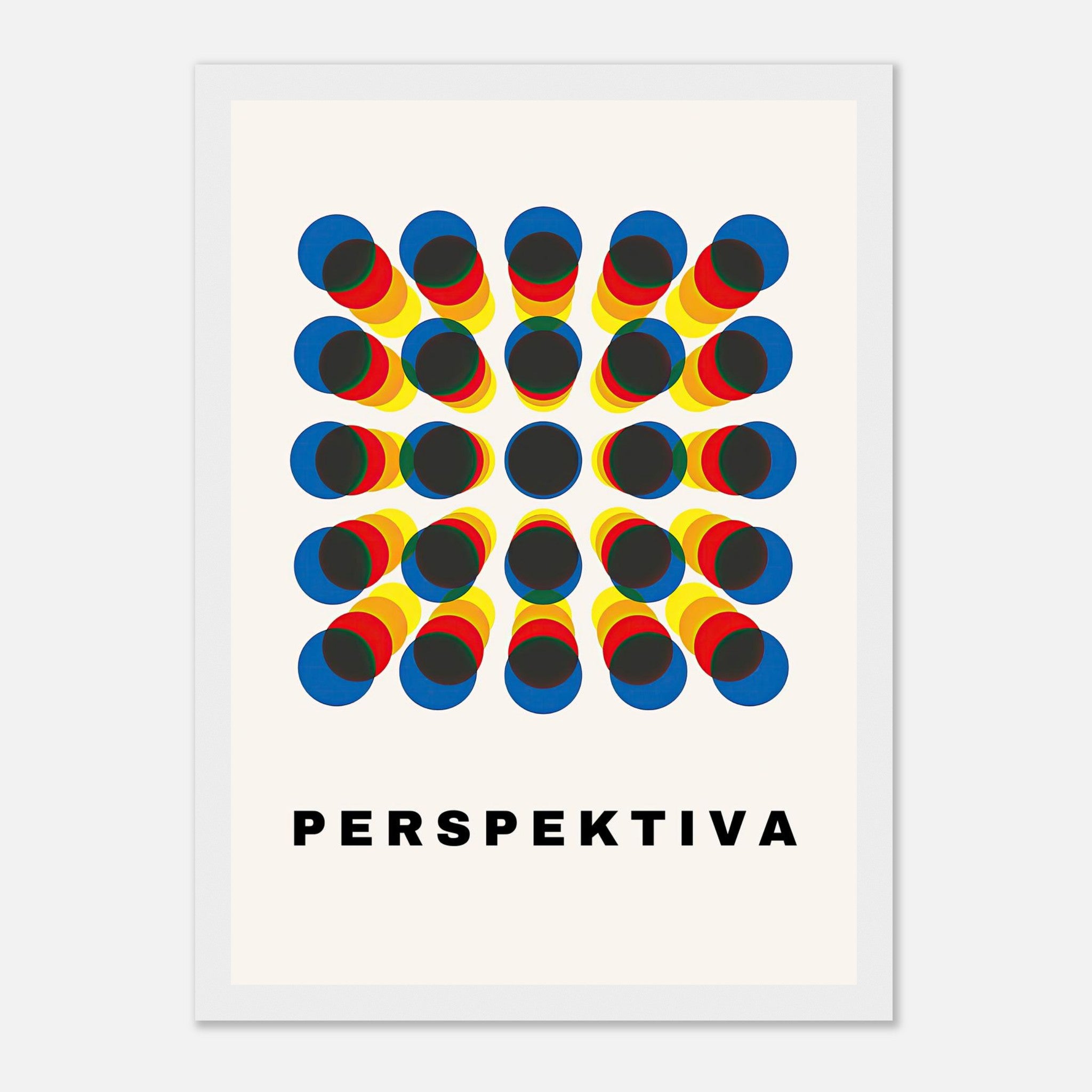 Perspective Abstract Art framed print with bold geometric pattern and vibrant colors, ideal for home decor.