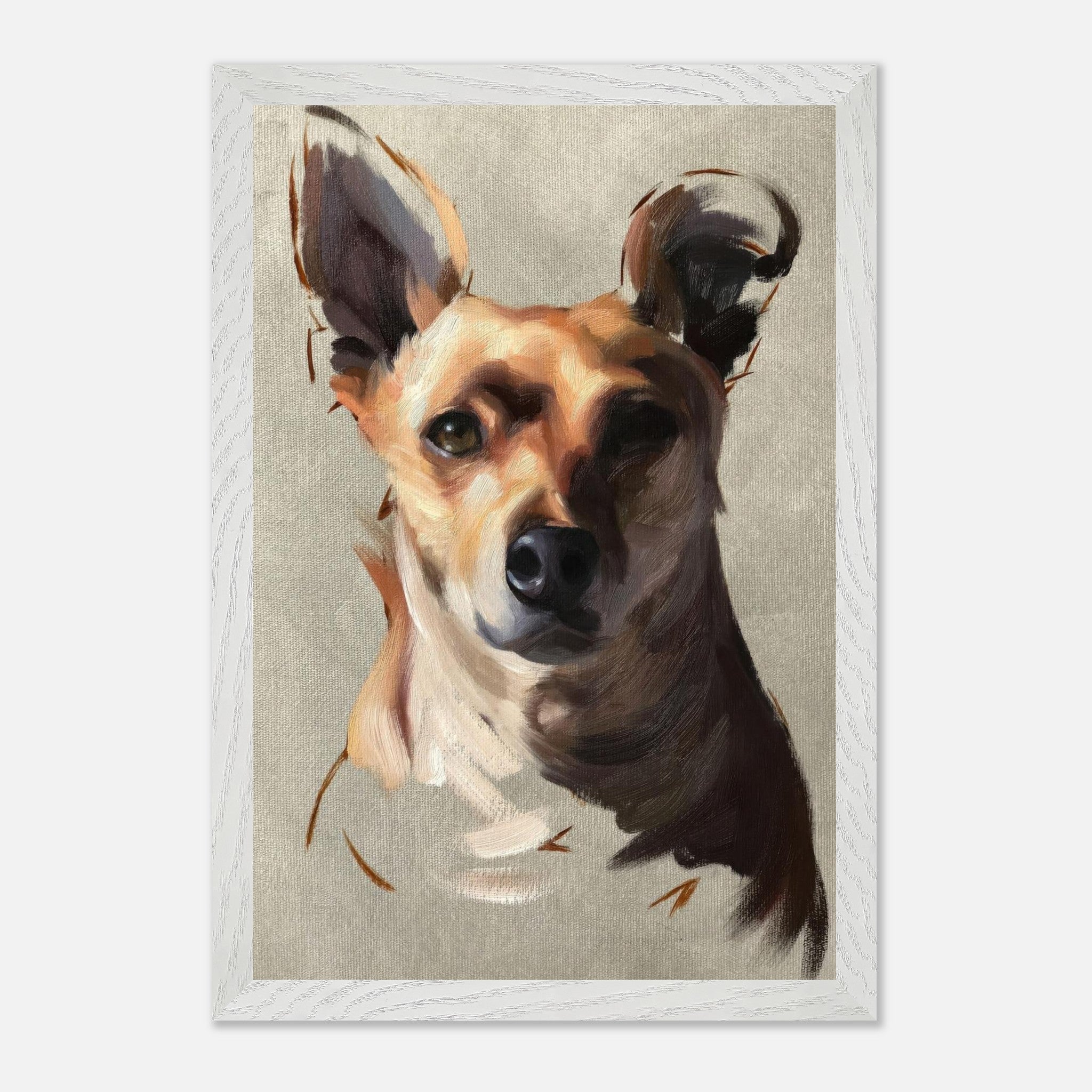 Stunning painting of a Chihuahua dog, showcasing vibrant colors and detailed brushwork, perfect for art lovers.
