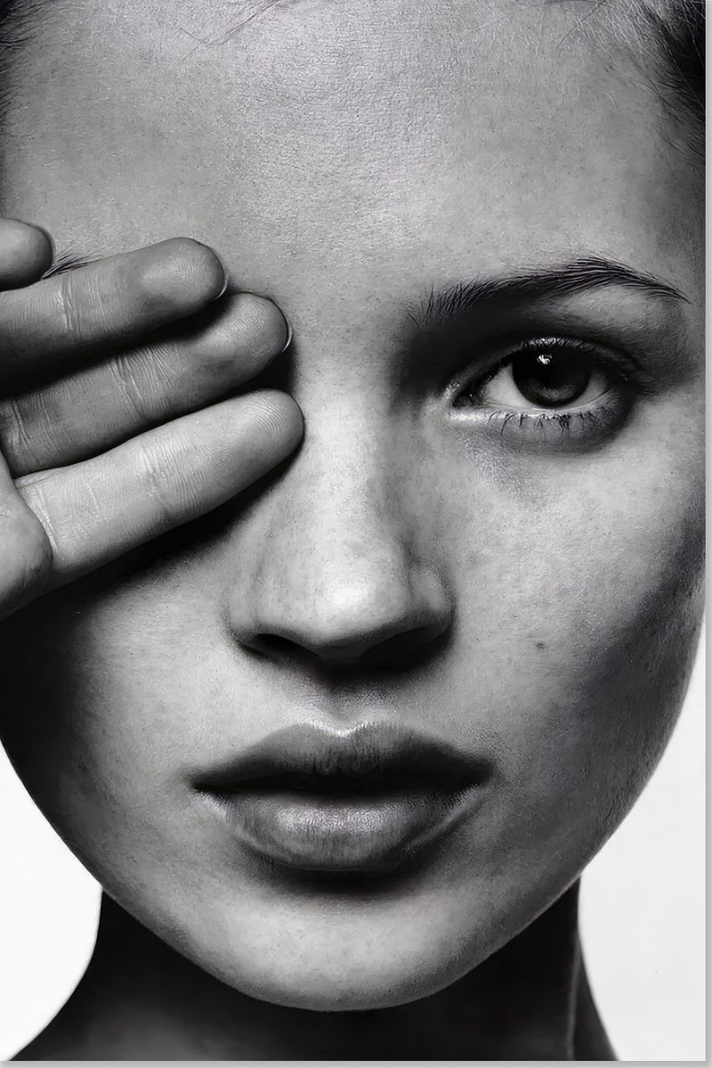 Kate Moss Schwarz-Weiß-Fotografie