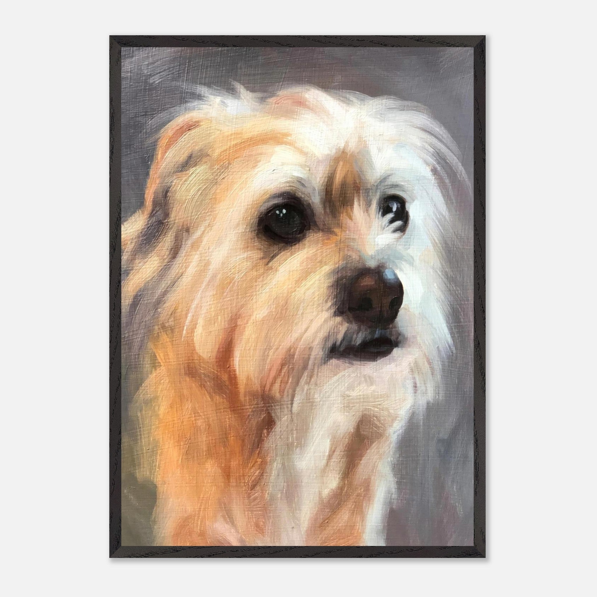 Terrier dog painting vintage framed print featuring detailed portrait and expressive eyes.
