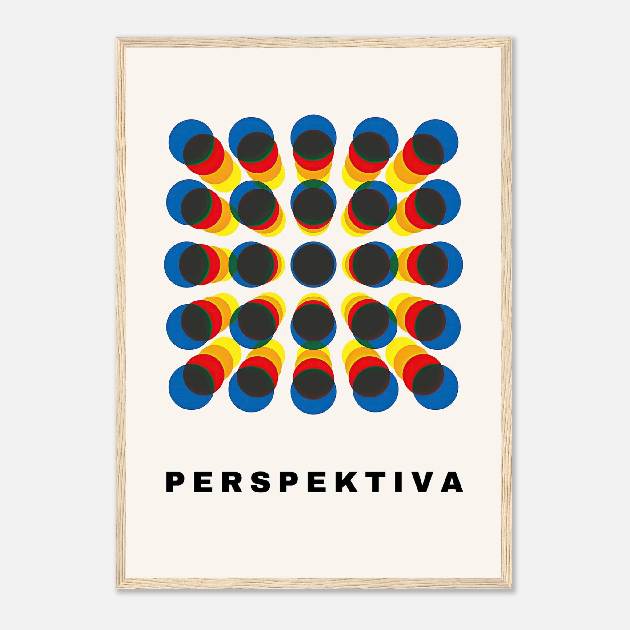 Perspective Abstract Art framed print featuring bold geometric colors and an illusion of depth.