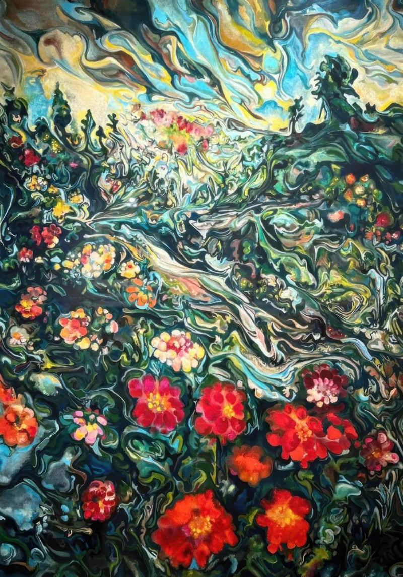 Abstrakte florale Landschaftsmalerei