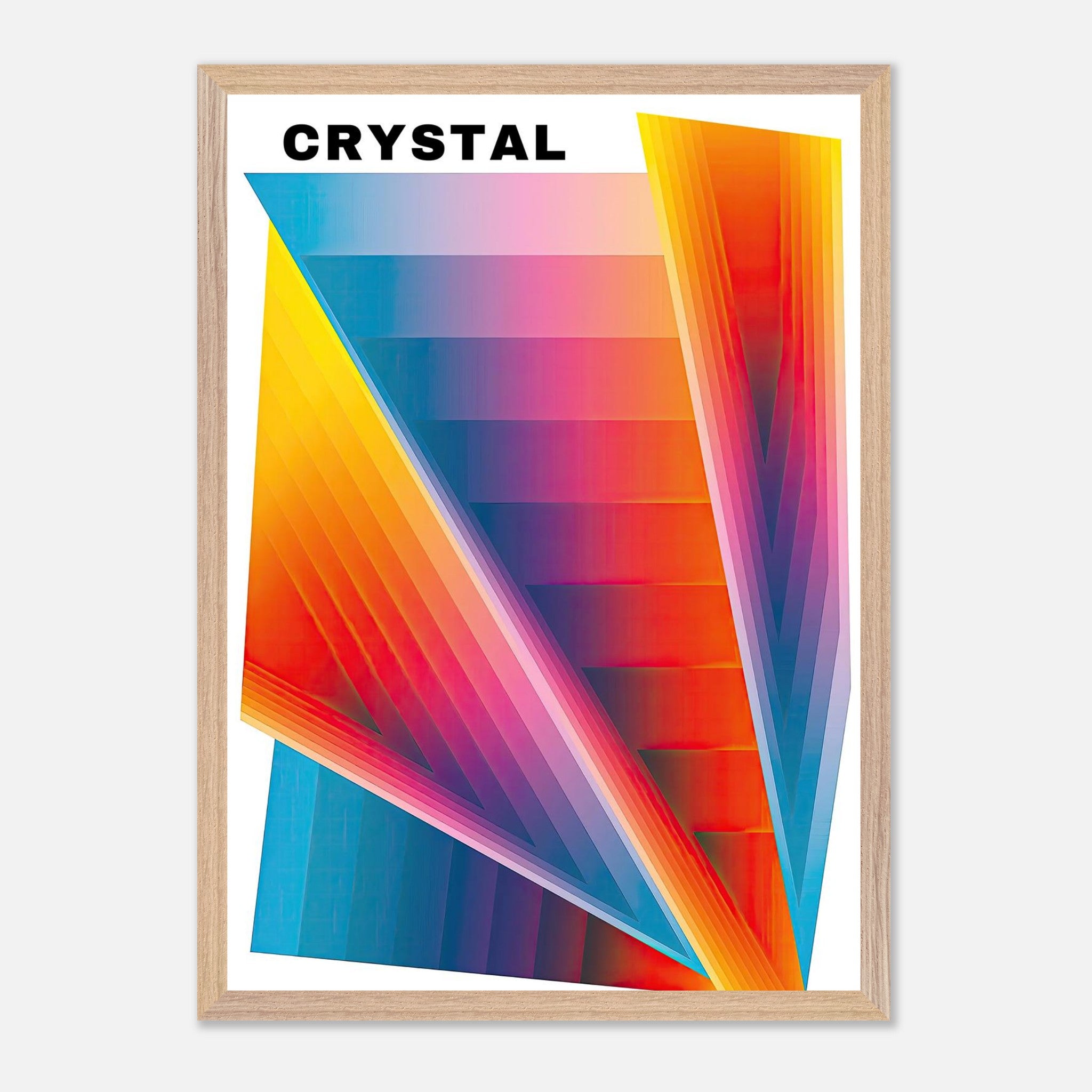 Museum-quality Crystal Abstract Art print featuring vibrant colors and geometric design.