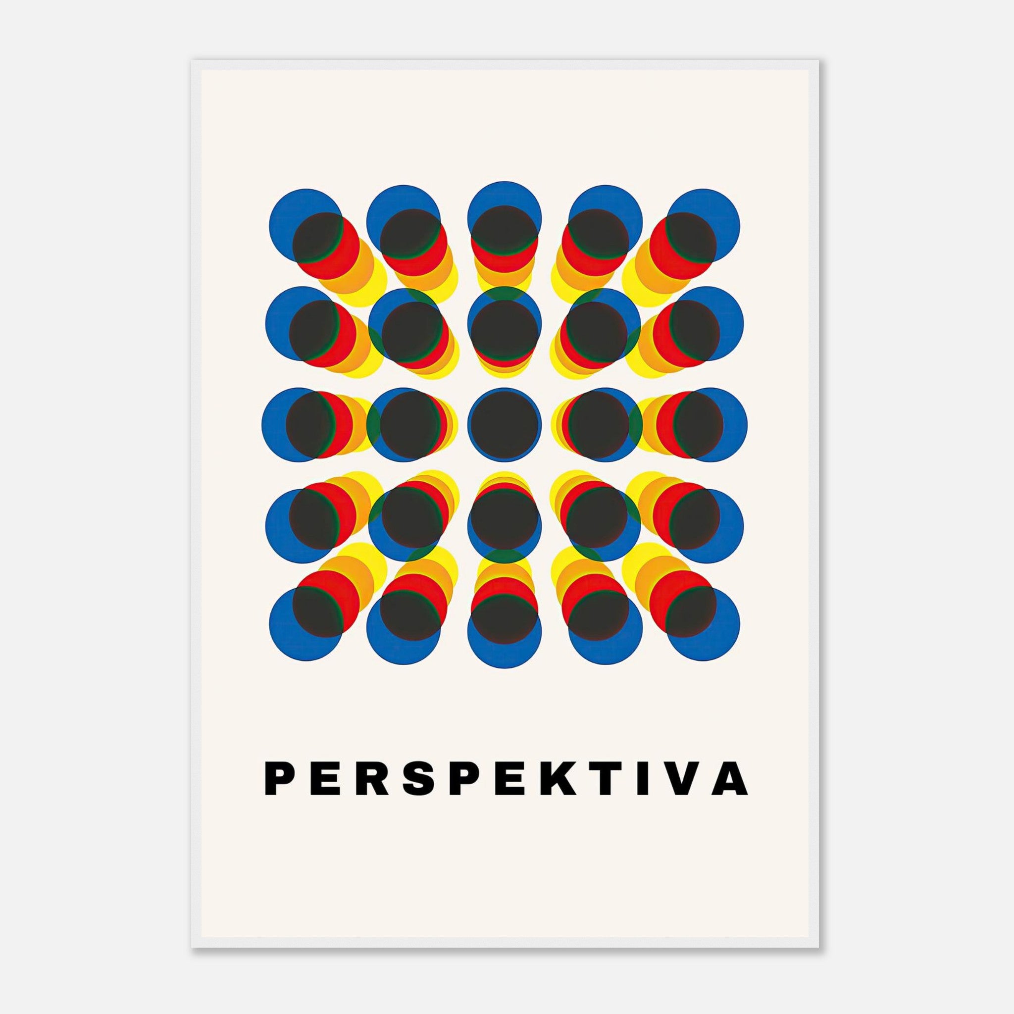 Perspective Abstract Art framed print featuring bold geometric patterns and vibrant colors.