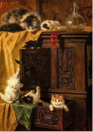 Vintage Cat Painting