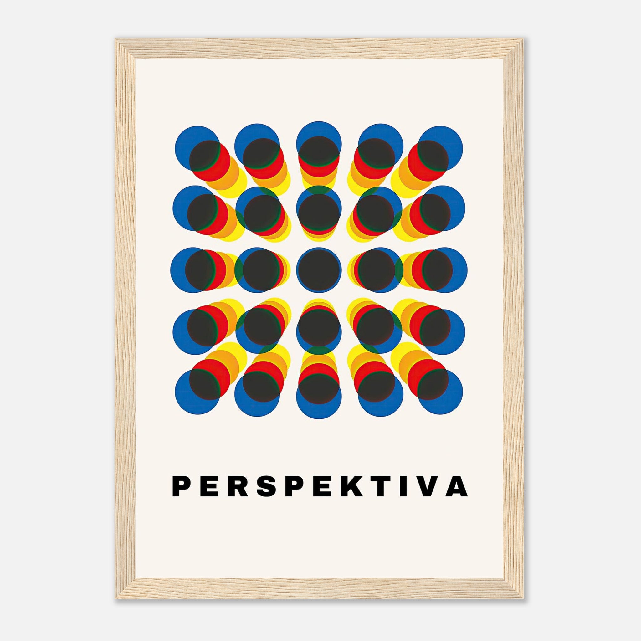 Perspective Abstract Art framed print featuring bold geometric patterns in vibrant colors.