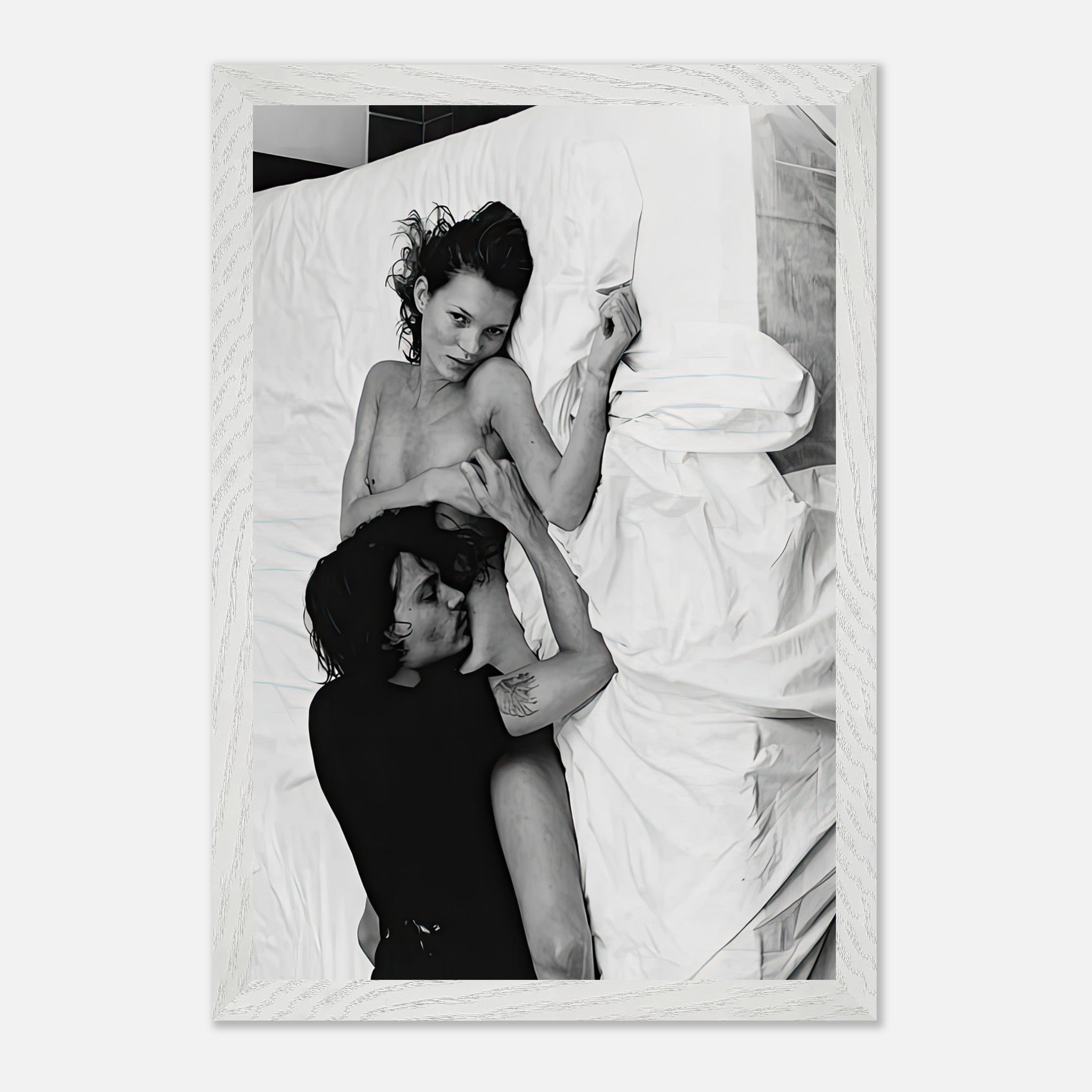 Fine art print of Kate Moss and Johnny Depp in intimate pose, captured in New York, 1994 by Annie Leibovitz.