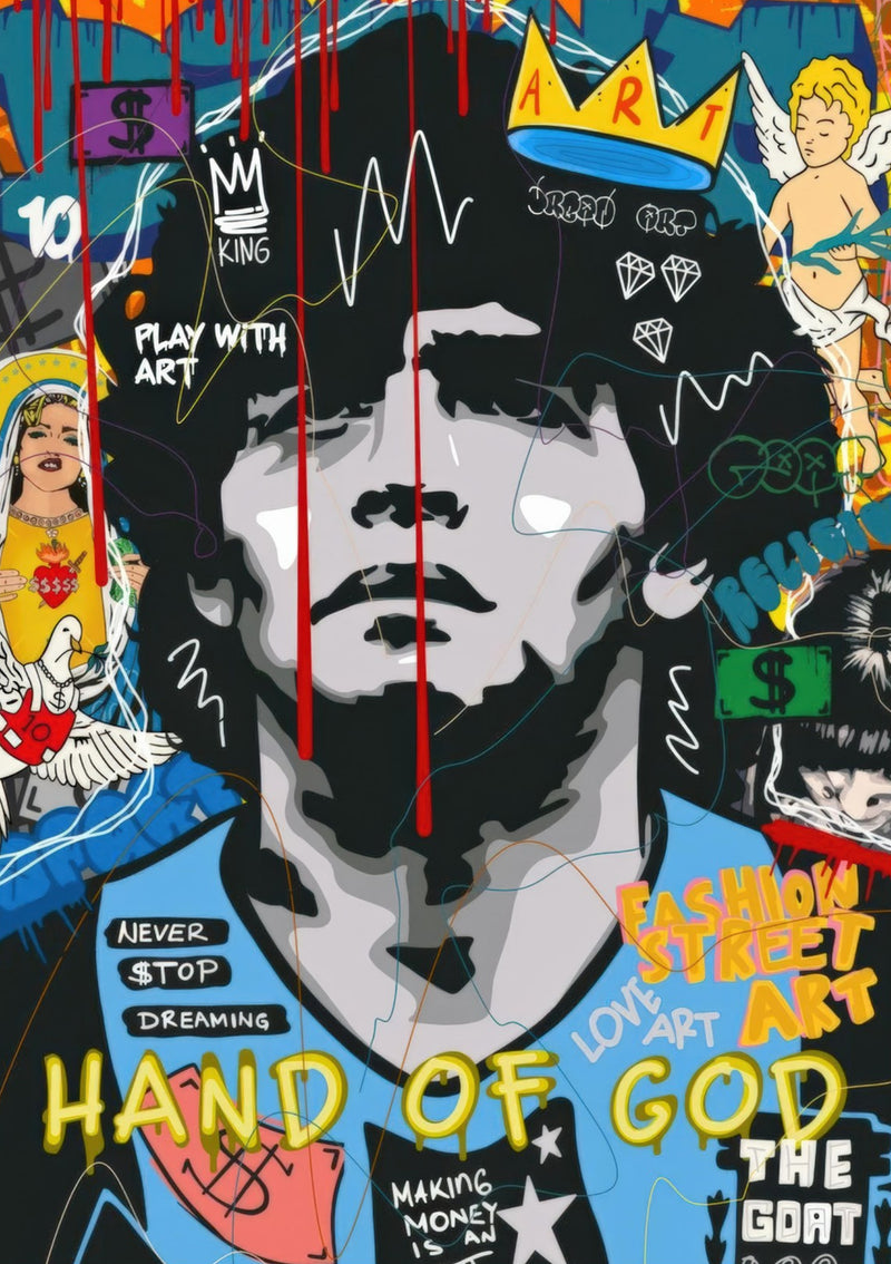 Diego Maradona Vintage Pop Art