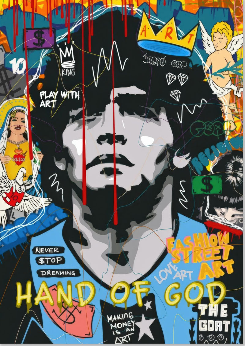 Diego Maradona Vintage Pop Art