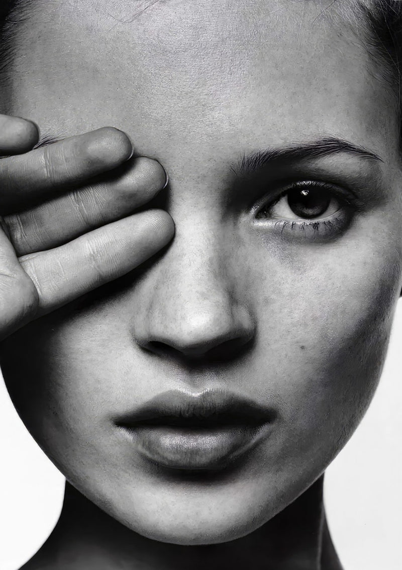 Kate Moss Schwarz-Weiß-Fotografie
