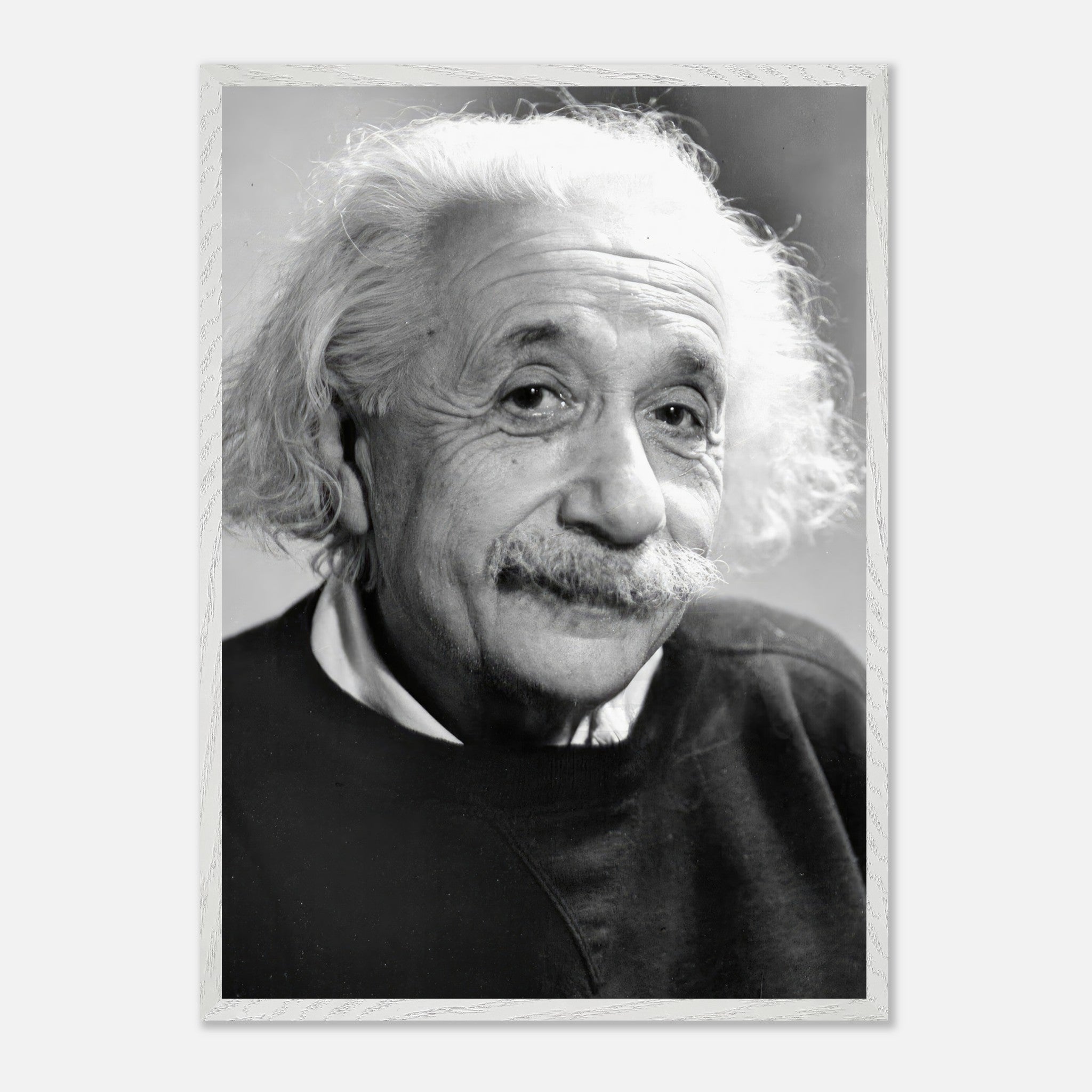Vintage framed print of Albert Einstein from 1946, featuring a thoughtful black-and-white portrait.