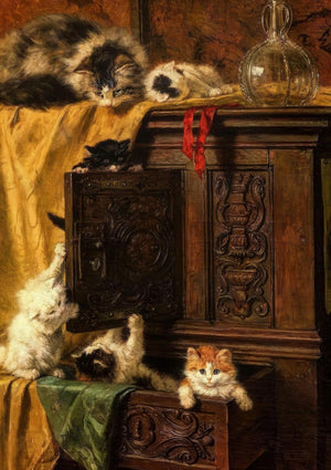 Peinture de chat vintage