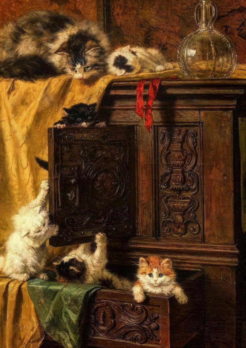 Vintage Cat Painting