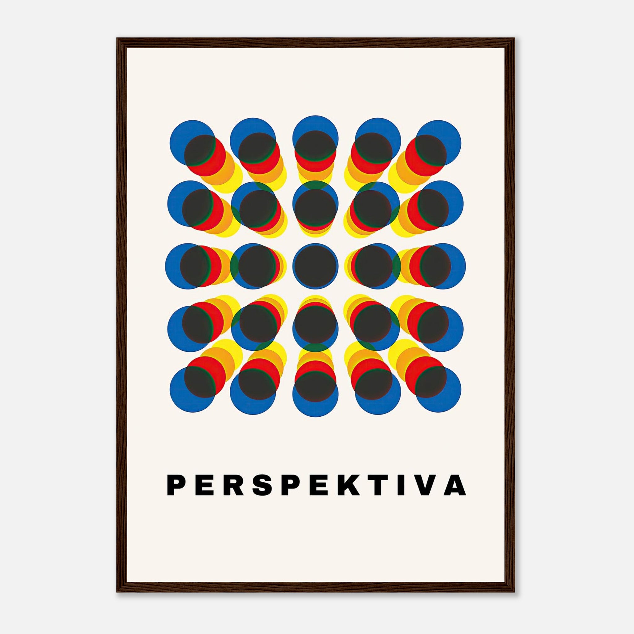 Perspective Abstract Art framed print featuring bold geometric patterns in vibrant colors.