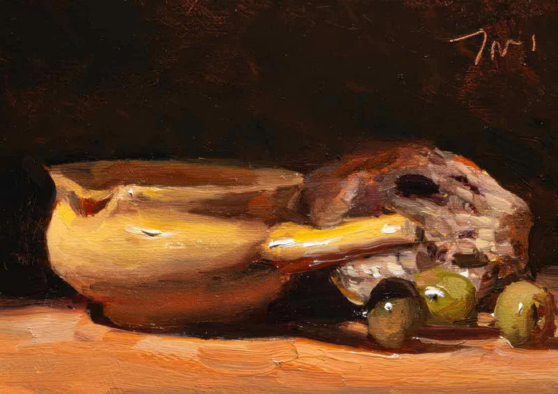 Bowl with Bread and Olives