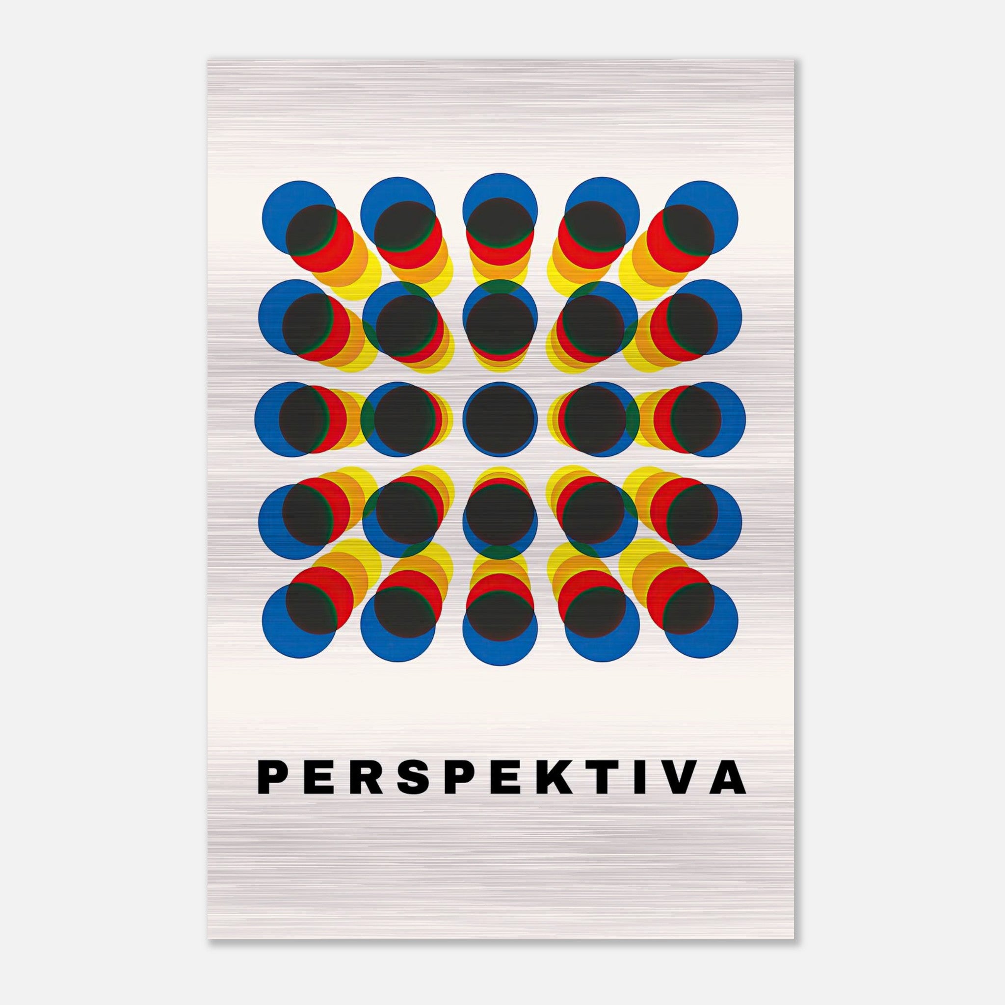 Perspective Abstract Art on brushed metal featuring vibrant colors and bold geometric shapes.