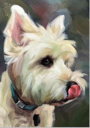 Peinture de chien Westie