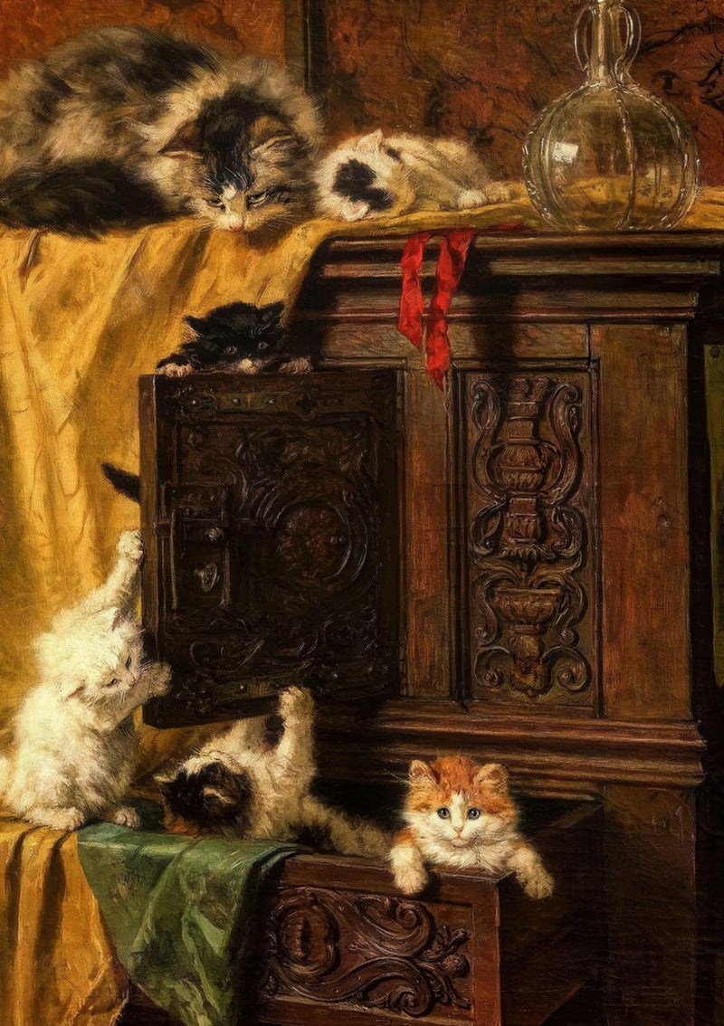 Vintage Cat Painting