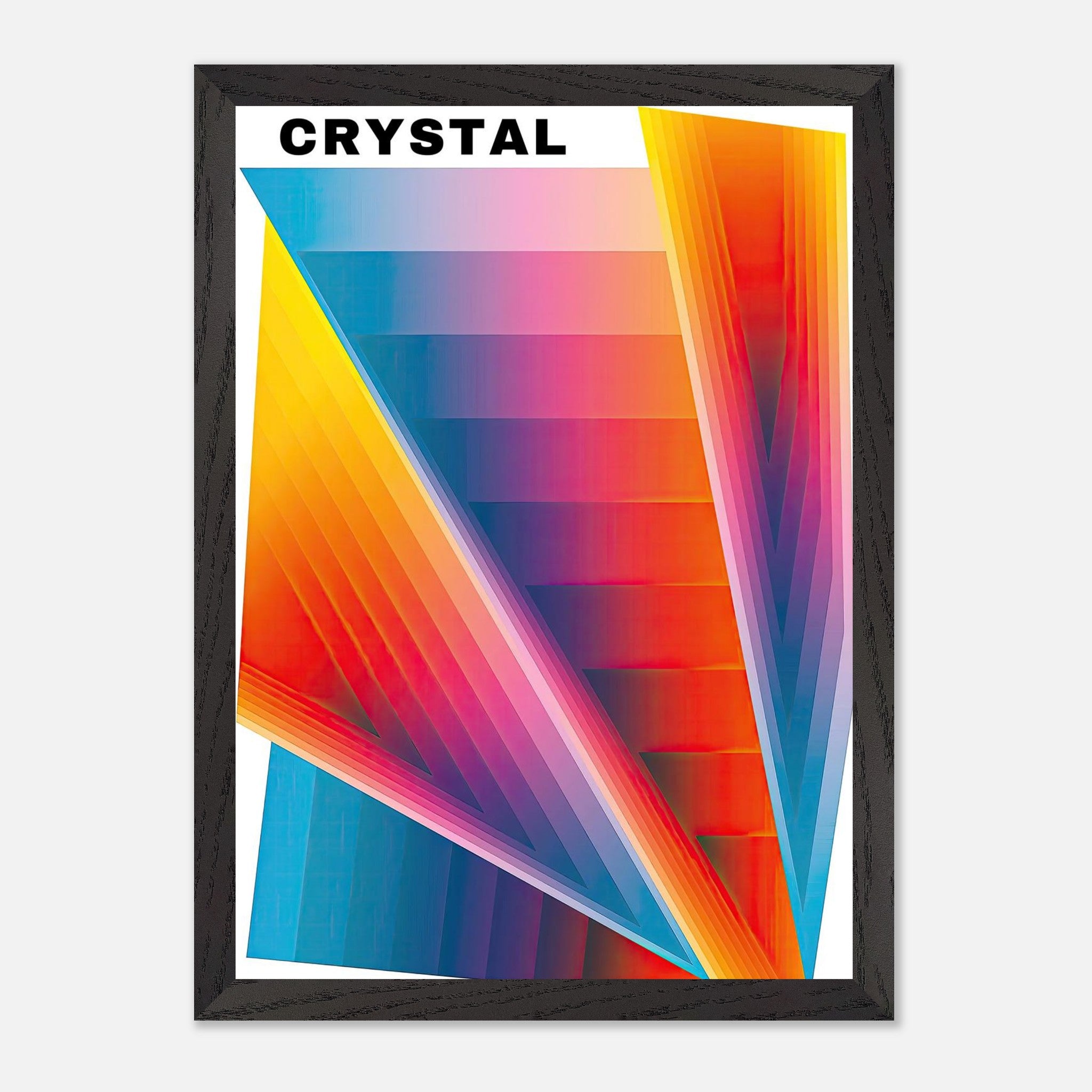 Crystal Abstract Art Vintage Framed Print featuring bold colors and geometric patterns.
