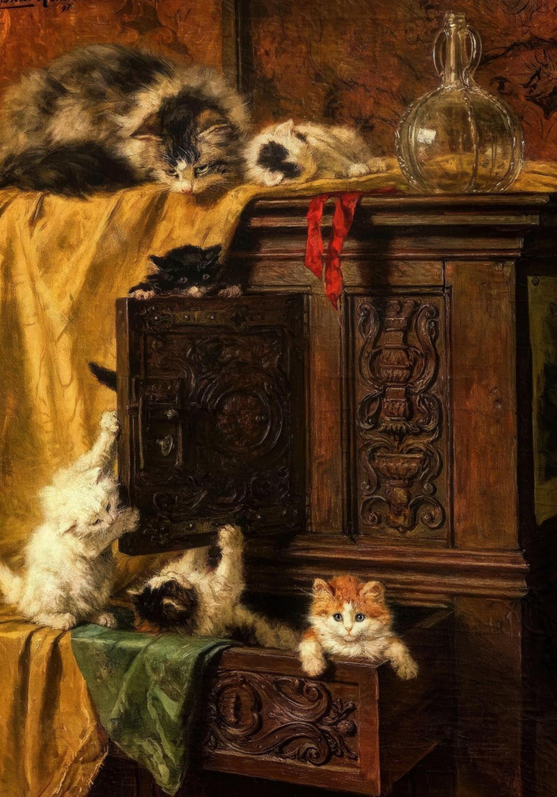 Vintage Cat Painting