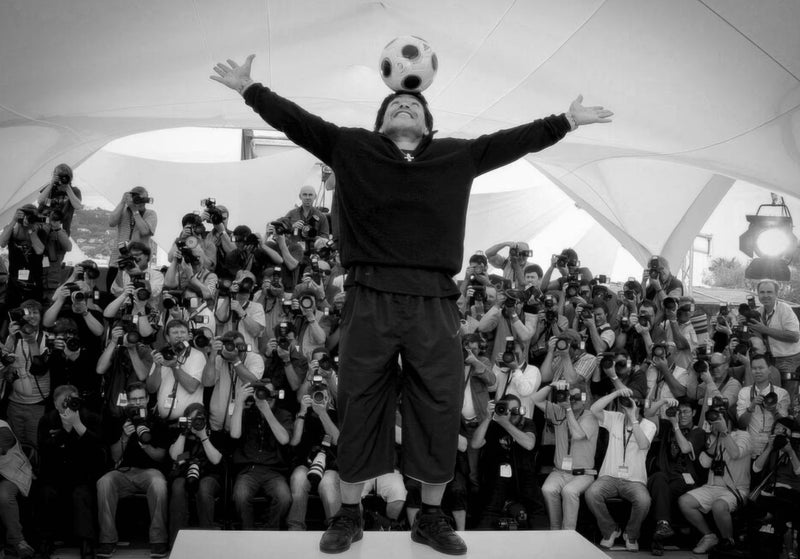 Diego Maradona Cannes (2008) - Schwarzweißfotografie