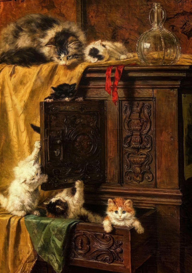 Vintage Cat Painting