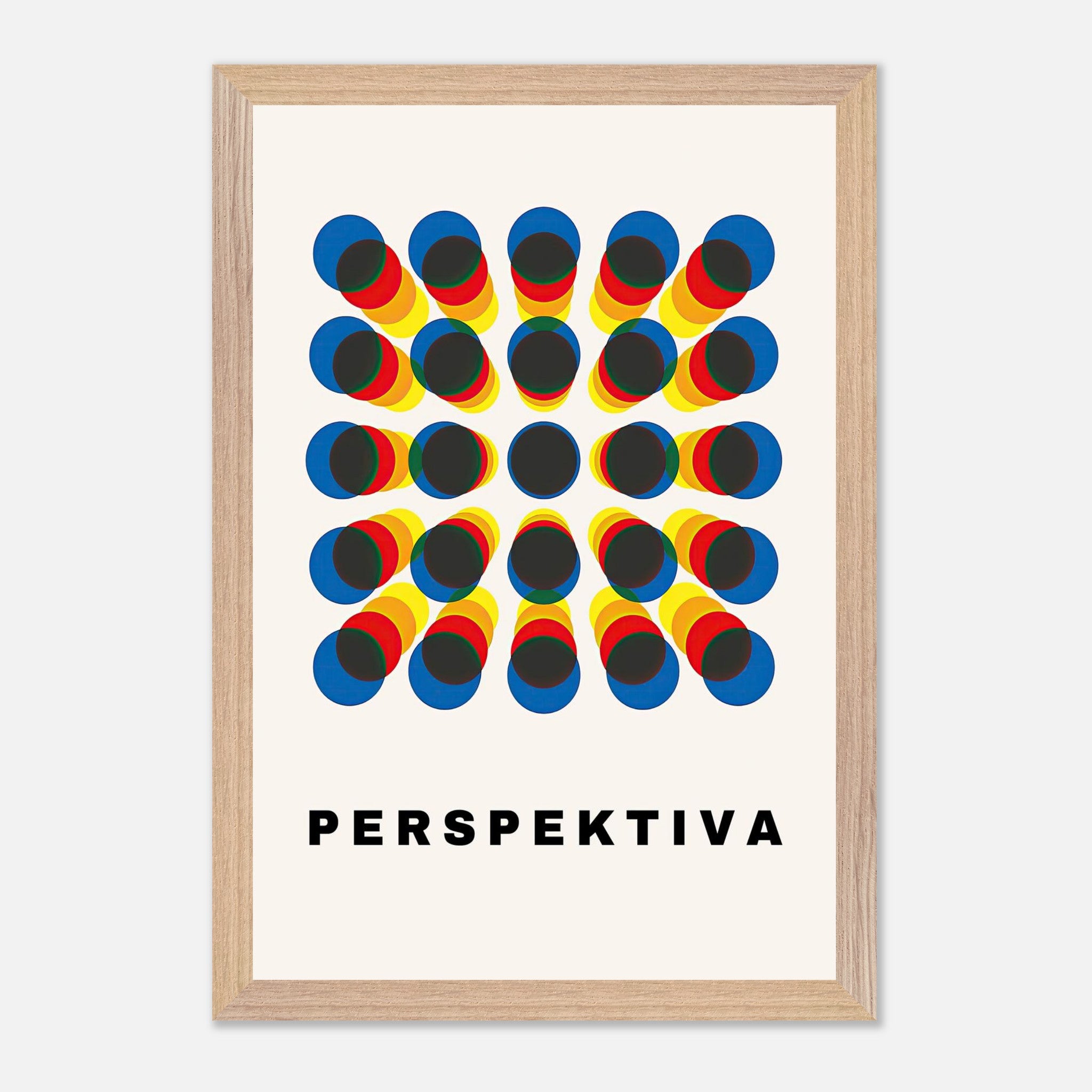 Perspective Abstract Art print featuring geometric patterns in bold colors; ideal for modern decor.