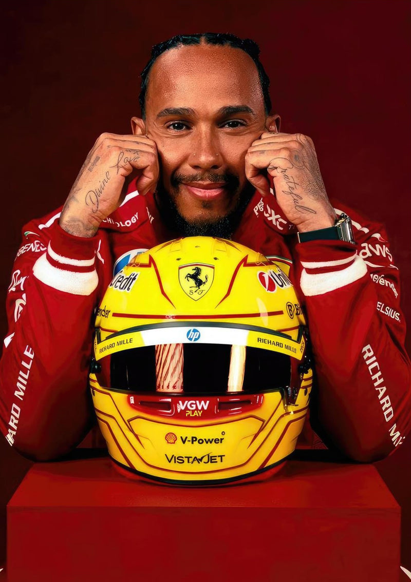 Lewis Hamilton Yellow Helmet (2025)