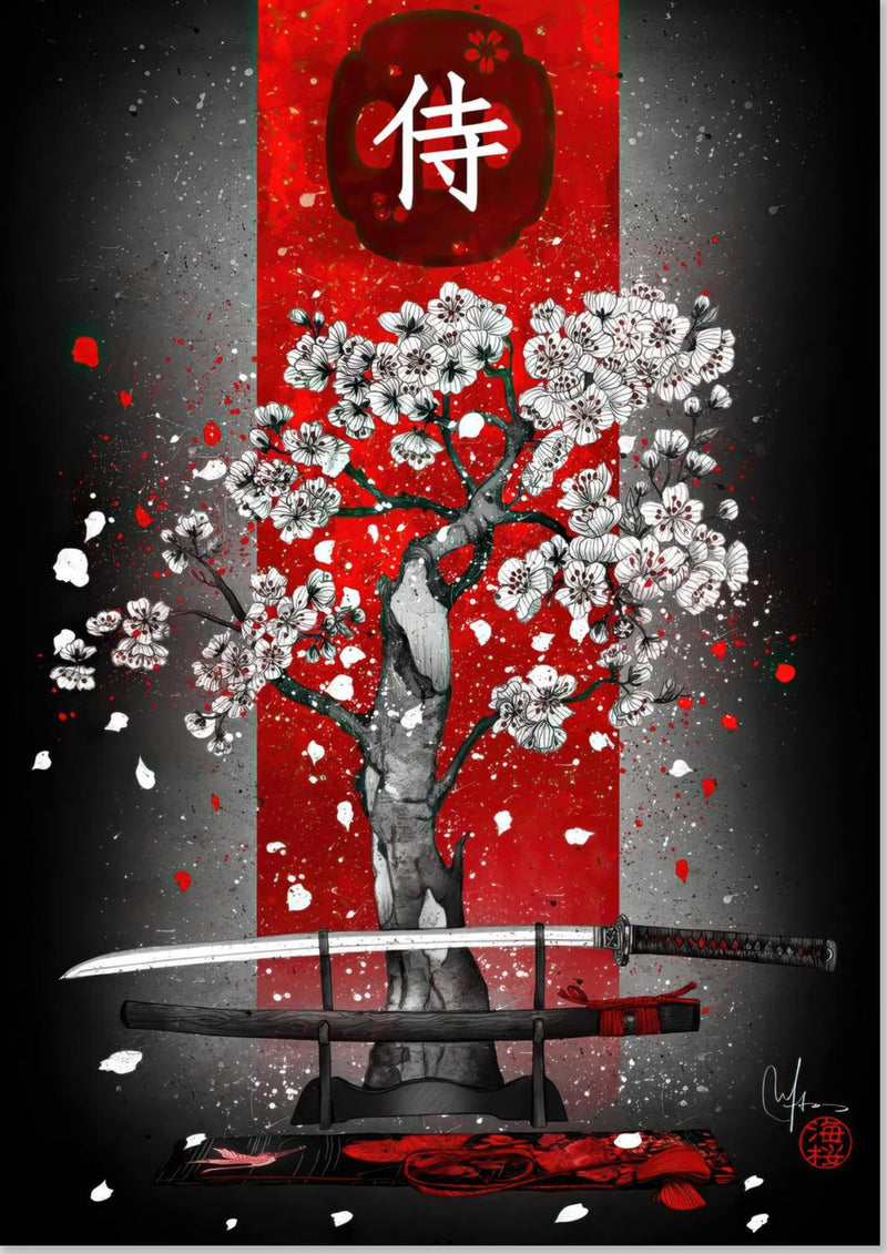 Fleurs de cerisier et katana