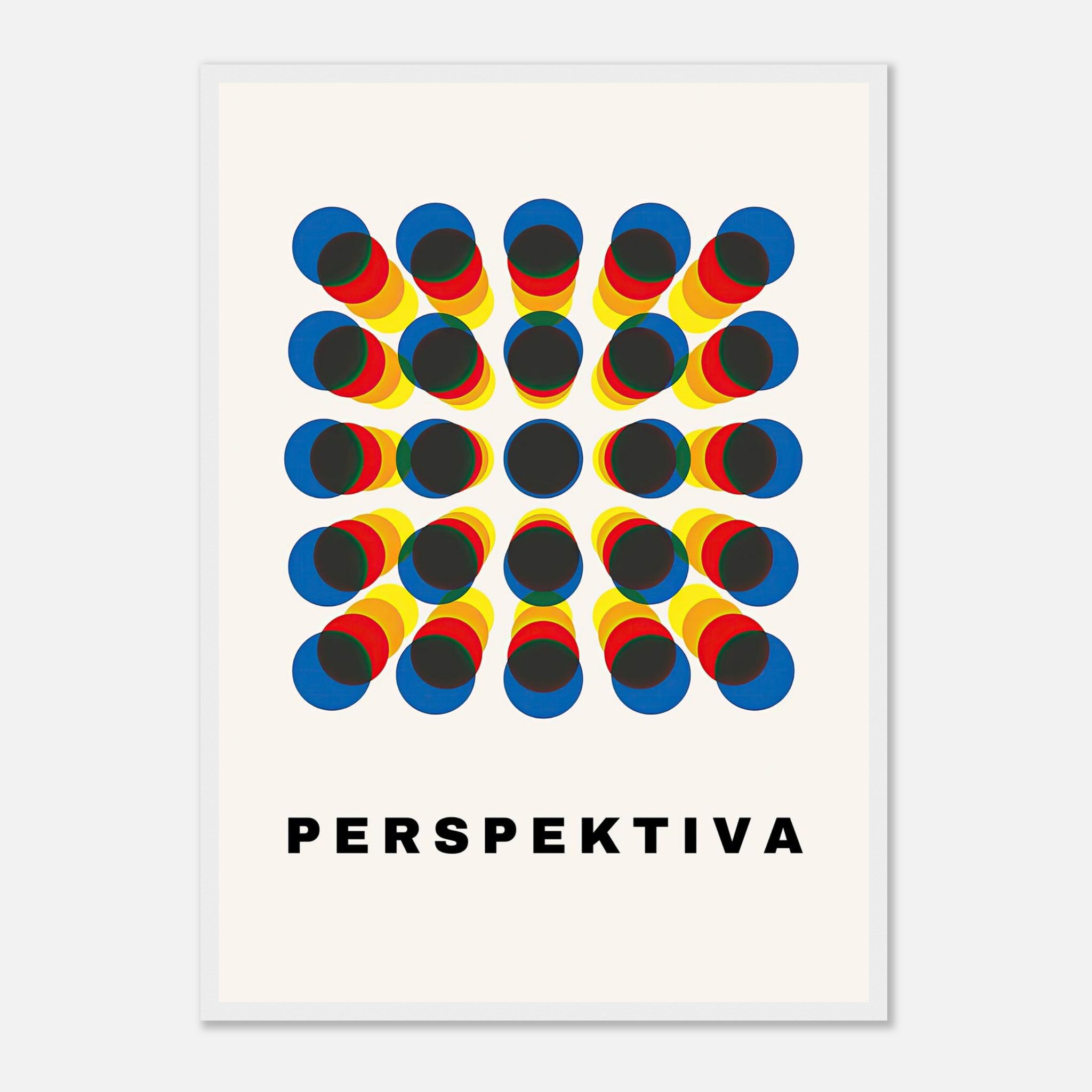Perspective Abstract Art Framed Print featuring bold geometric patterns and vibrant colors.