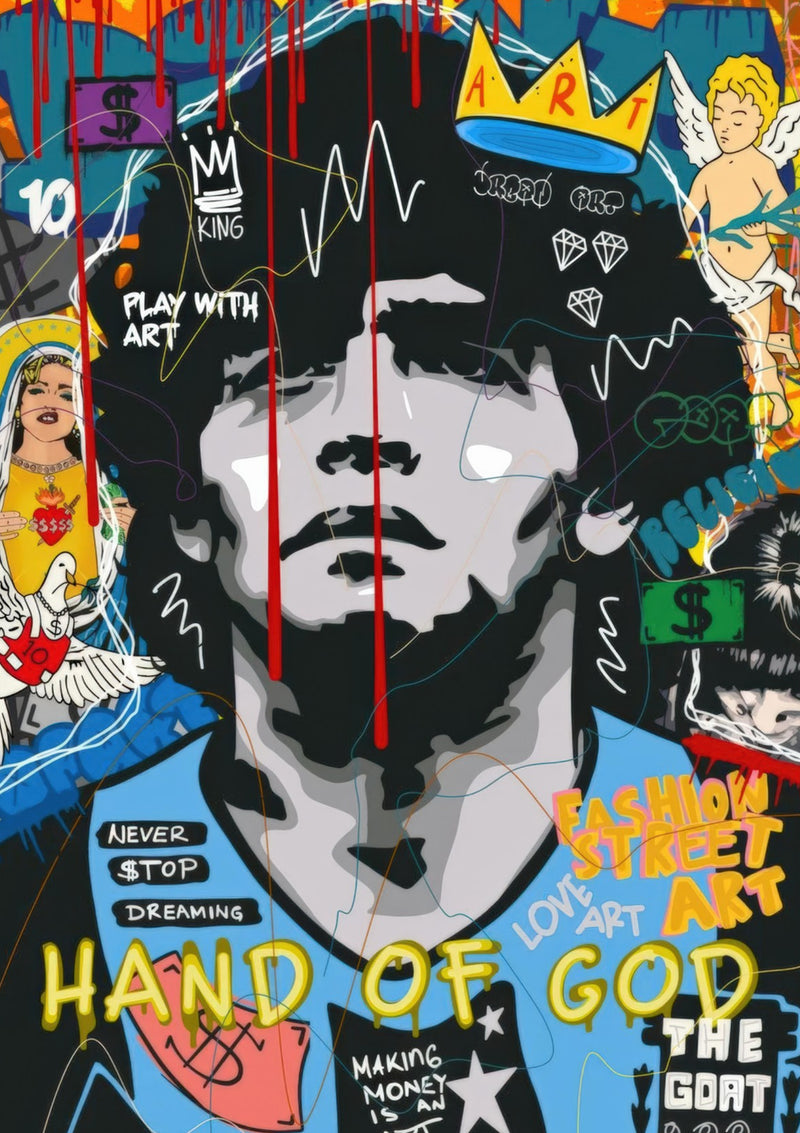 Diego Maradona Vintage Pop Art