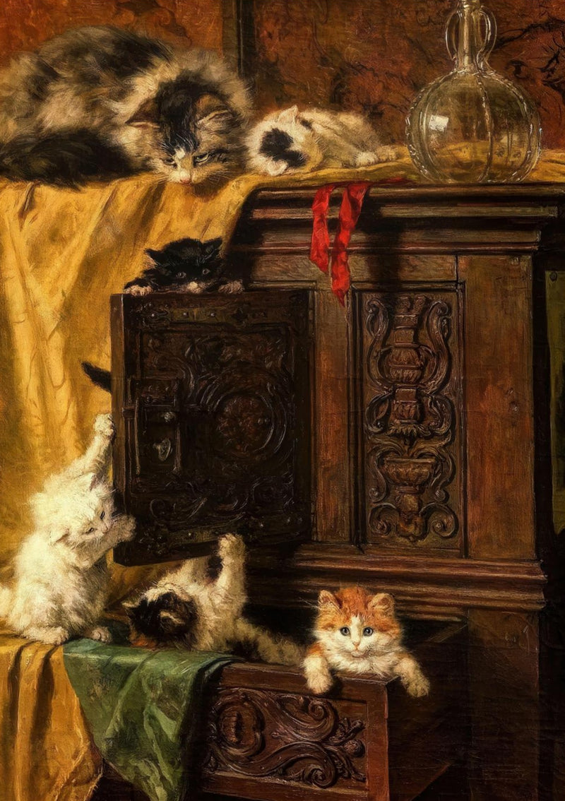 Vintage Cat Painting