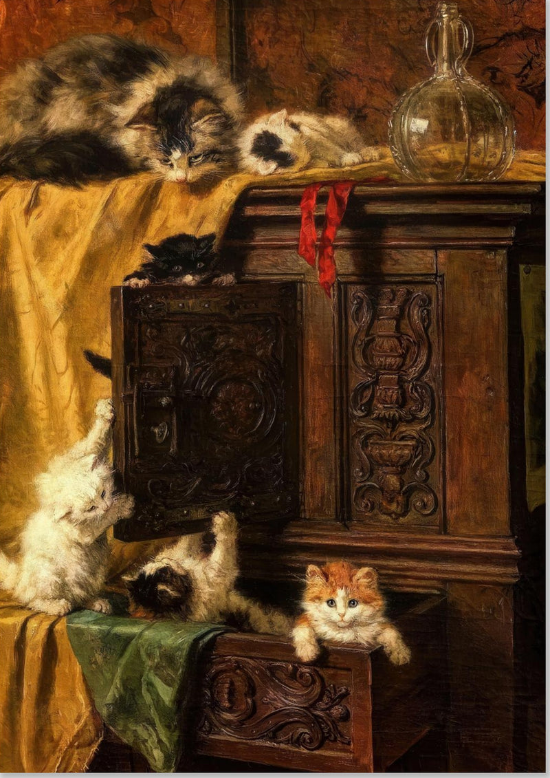 Vintage Cat Painting