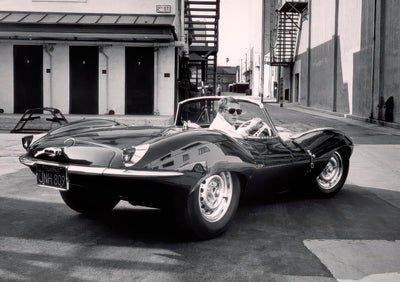Steve McQueen in Jaguar XKSS Los Angeles