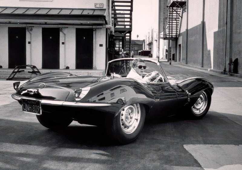 Steve McQueen in Jaguar XKSS Los Angeles