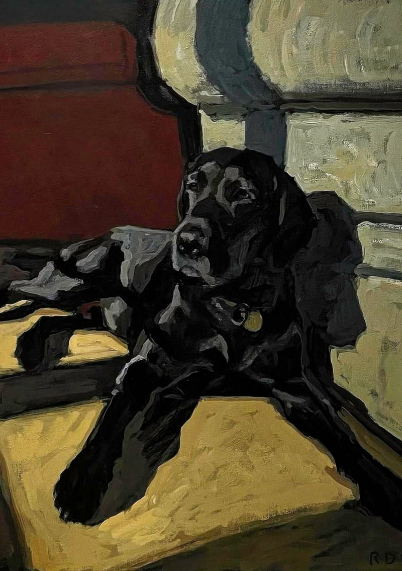 Black Labrador Dog Painting