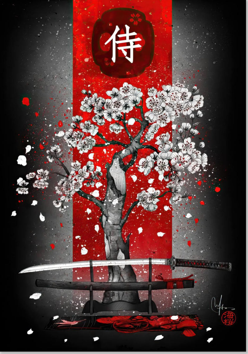 Fleurs de cerisier et katana