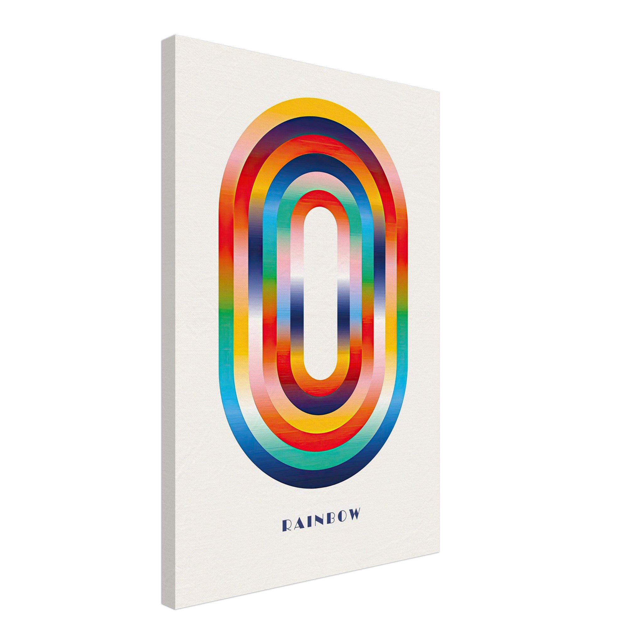 Abstract Rainbow Geometric Art Canvas Print featuring vibrant, bold arches in radiant hues, enhancing modern decor.