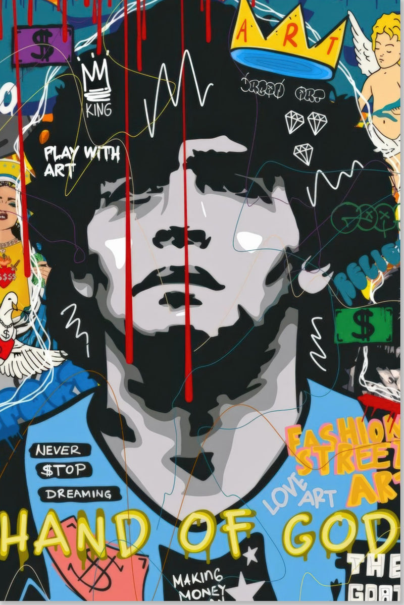Diego Maradona Vintage Pop Art