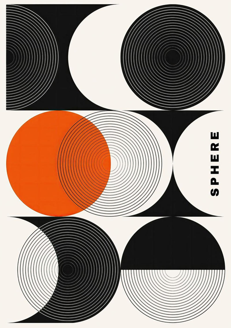 Abstract Geometric Sphere Art
